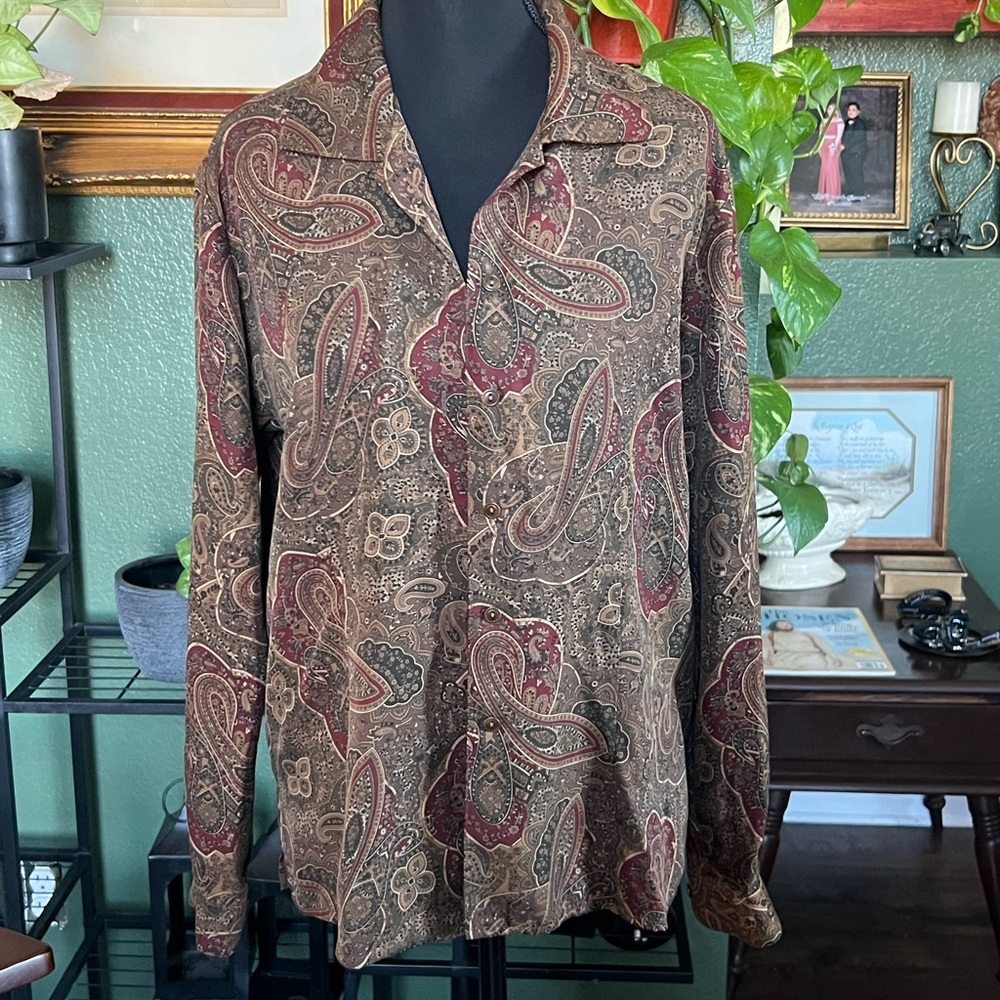 Vintage Lauren Ralph Lauren multicolored  Silk Top